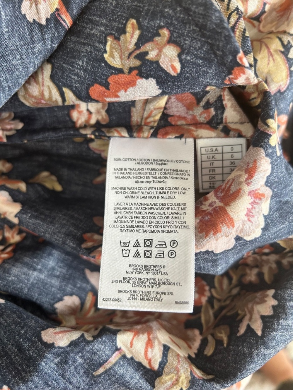 Brooks Brothers Pleated Floral Short Sleeves Dress Size 0 - Picture 9 of 10